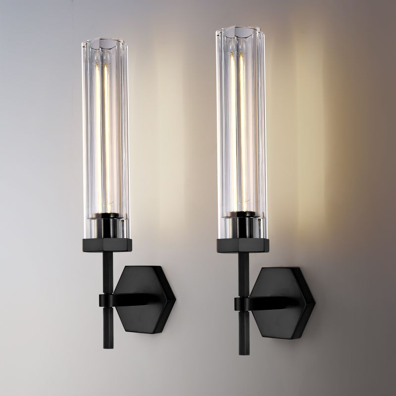 Eve Polygonal Crystal Wall Sconce 19¼"H