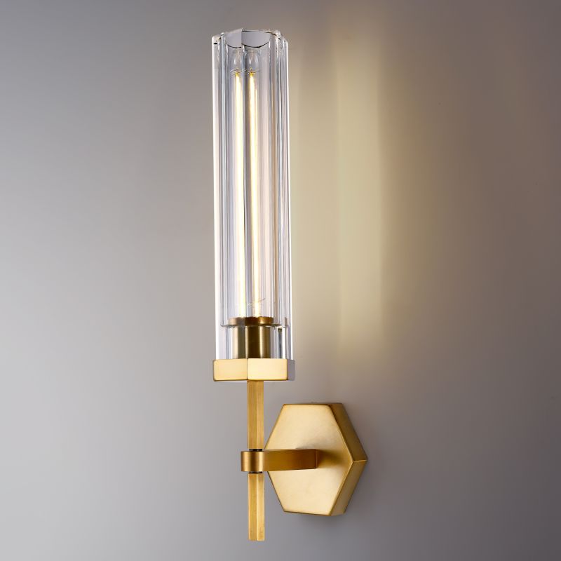 Eve Polygonal Crystal Wall Sconce 19¼"H