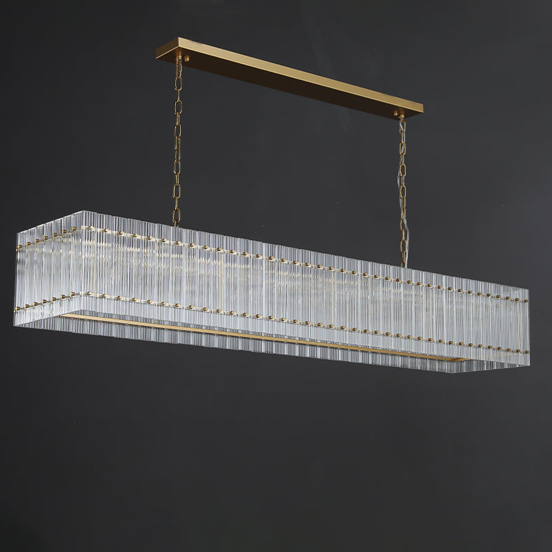 Mark Glass Rectangular Chandelier 54“