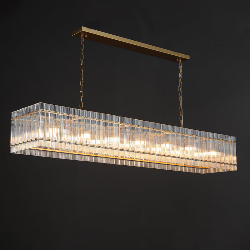 Mark Glass Rectangular Chandelier 54“