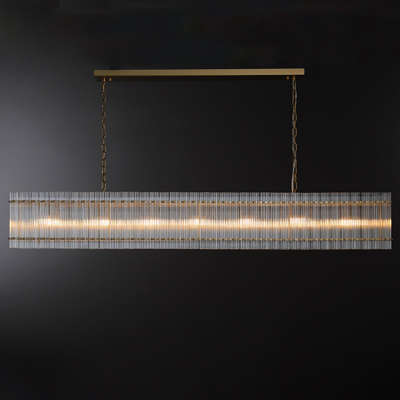 Mark Glass Rectangular Chandelier 54“